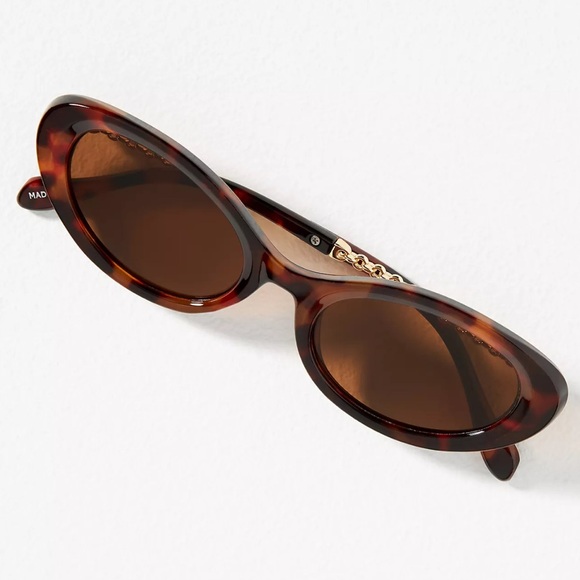 Anthropologie Tortoiseshell Sunglasses with Gold Accents - Picture 3 of 10